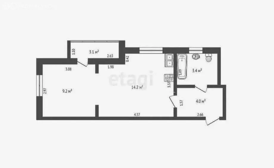 Квартира-студия: Анапа, Супсехское шоссе, 39к16 (31 м) - Фото 1