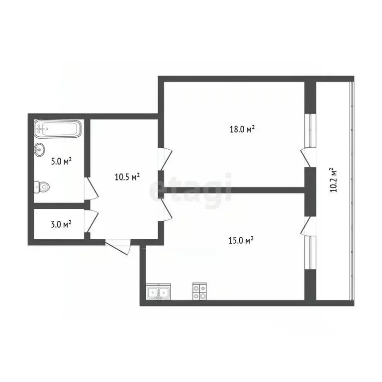 1-к кв. Тюменская область, Тюмень ул. Бориса Житкова, 8 (50.0 м) - Фото 1