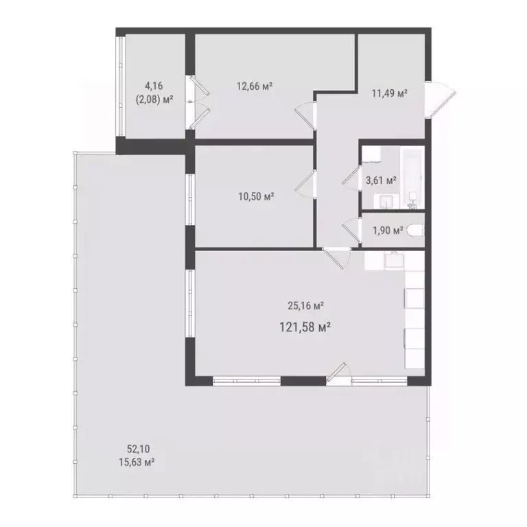 2-к кв. Сахалинская область, Южно-Сахалинск Зеленая Планета на Мира ... - Фото 1