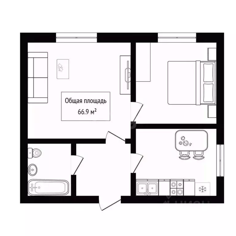 3-к кв. Алтай, Горно-Алтайск Коммунистический просп. (66.9 м) - Фото 2