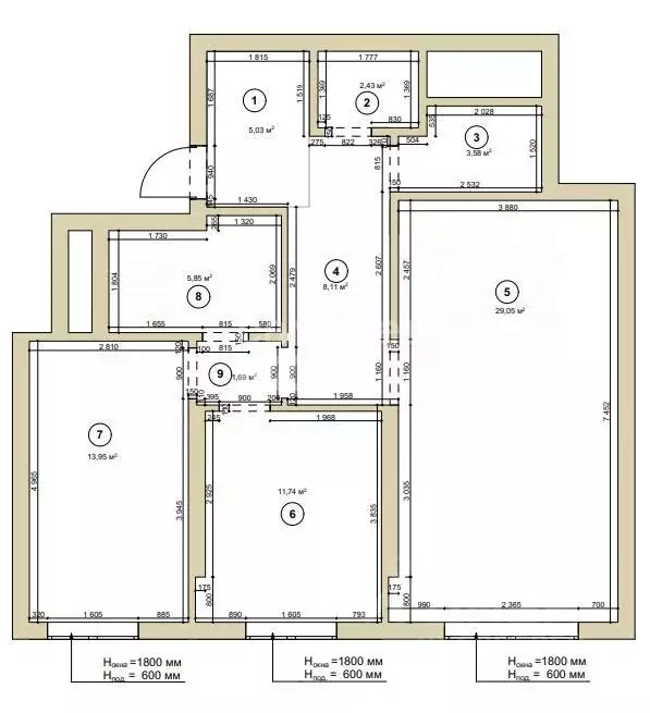 3-к кв. Башкортостан, Уфа ул. Бехтерева, 6 (81.3 м) - Фото 1