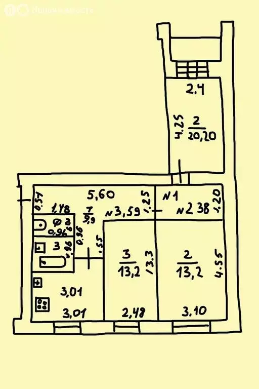 3-комнатная квартира: Нижний Новгород, улица Переходникова, 5 (56.8 м) - Фото 0