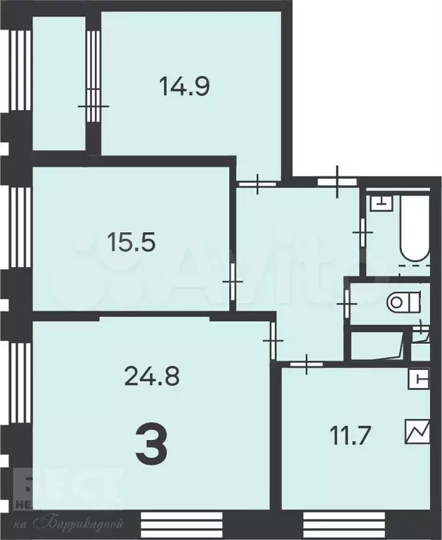 Аукцион: 3-к. квартира, 81,5 м, 15/17 эт. - Фото 0
