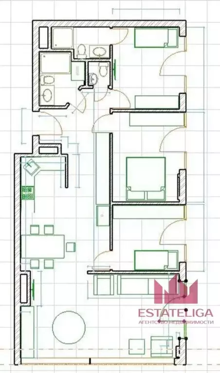 3-к кв. Москва ул. Янковского, 1к3 (111.0 м) - Фото 2