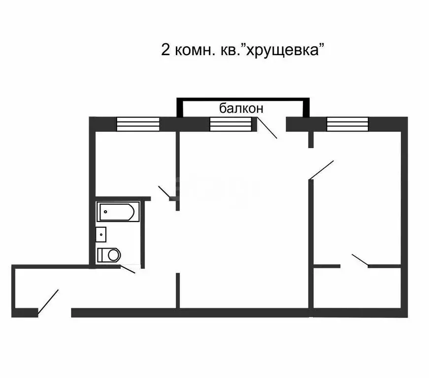 2-комнатная квартира: Бакал, улица Ленина, 4 (43.7 м) - Фото 0