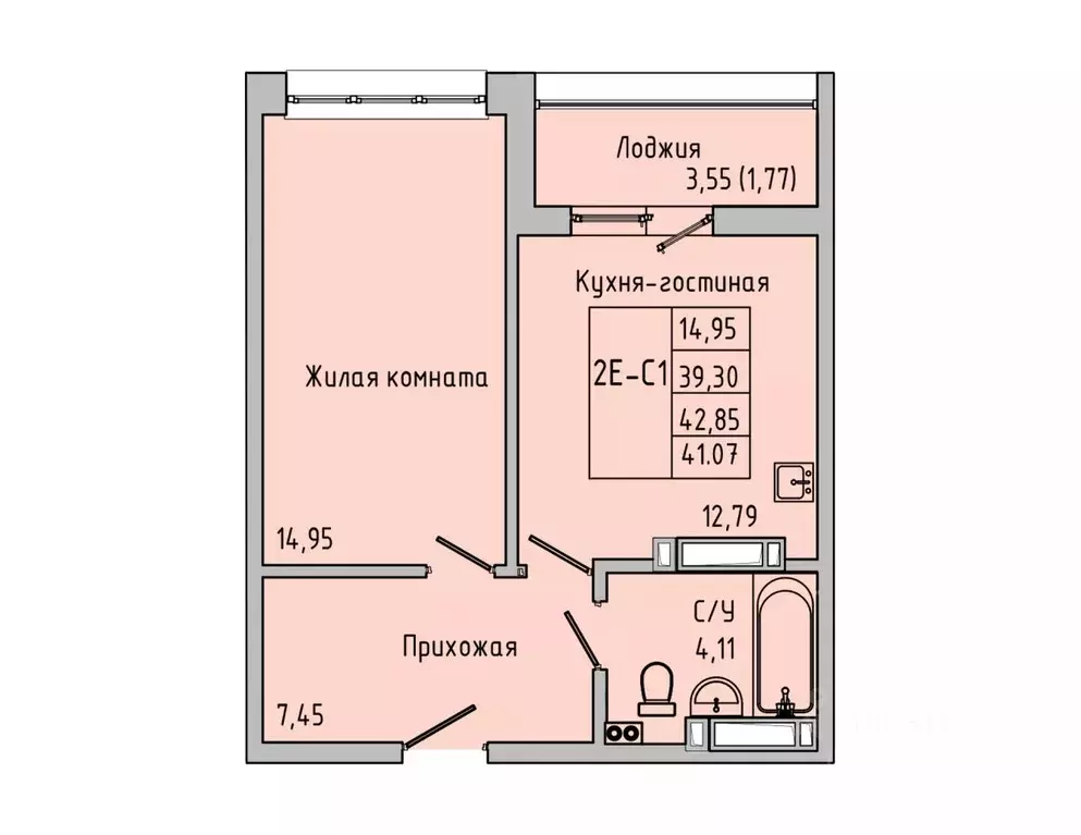 2-к кв. Ростовская область, Батайск ул. Луначарского, 180А (41.07 м) - Фото 0