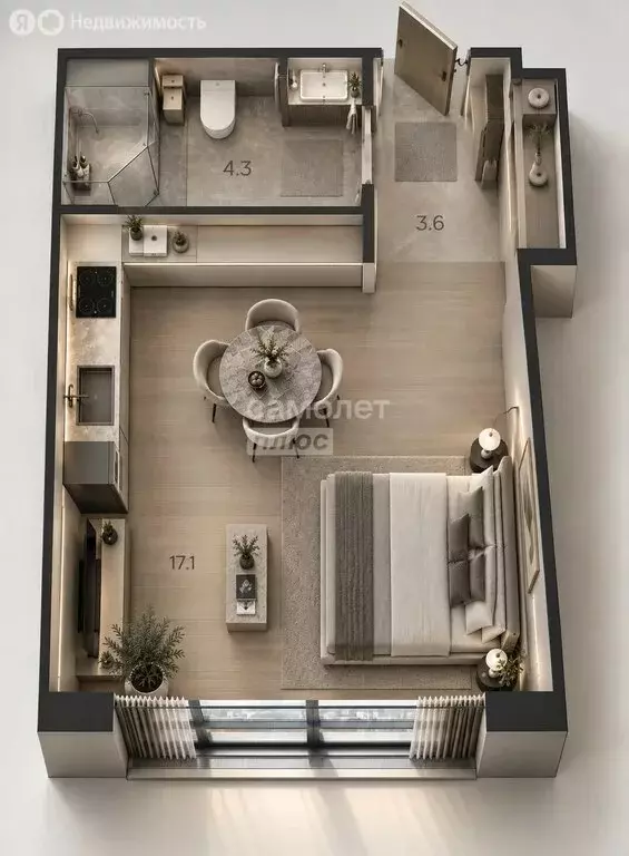Квартира-студия: Москва, улица Борисовские Пруды, 1 (25.5 м) - Фото 1