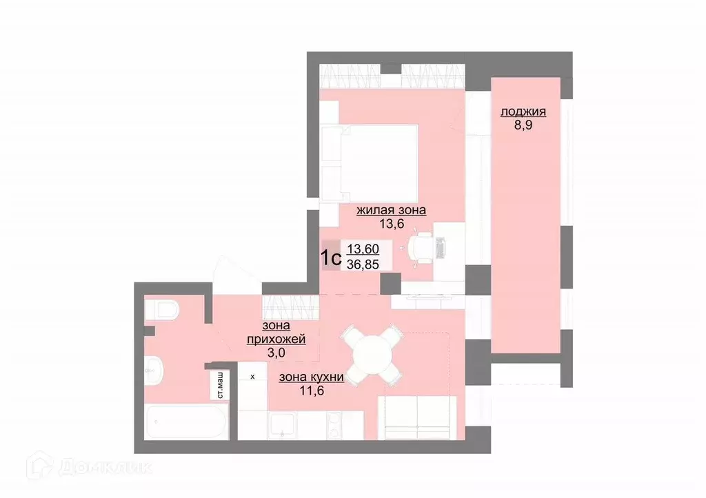 Продаётся 1-к квартира, 36.9 м - Фото 1
