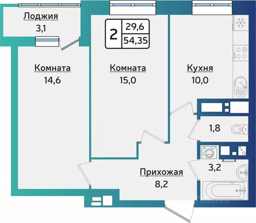 2-к кв. Удмуртия, Ижевск ул. 40 лет Победы, 121 (54.3 м) - Фото 0