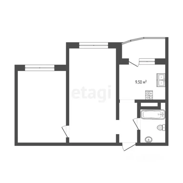 2-к кв. Тюменская область, Тюмень ул. Константина Посьета, 5 (58.9 м) - Фото 2