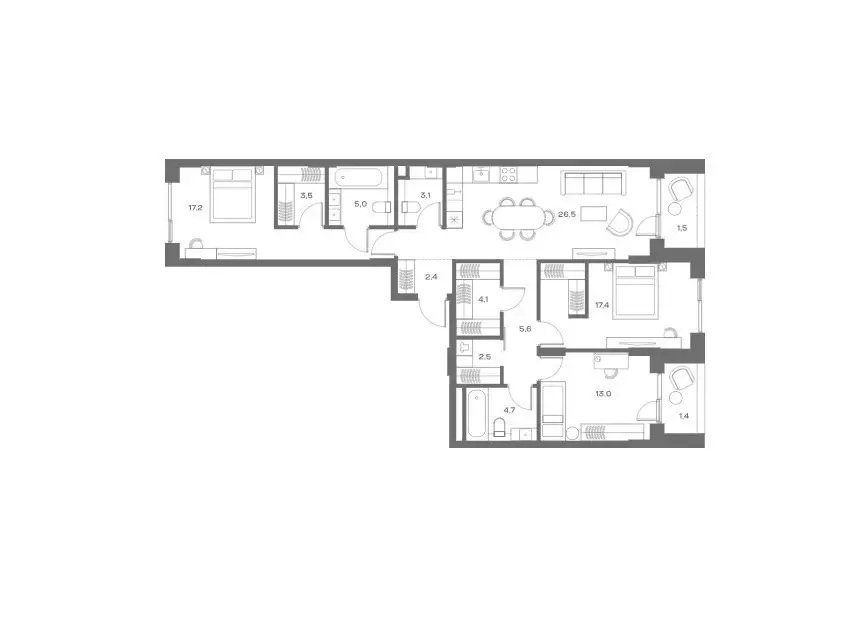Продаётся 3-к квартира, 107.9 м - Фото 0