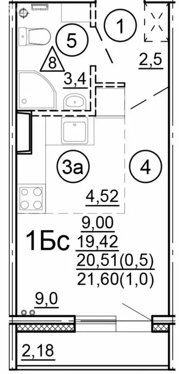 Квартира-студия: Тверь, Новочеркасская улица, 49 (20.51 м) - Фото 0