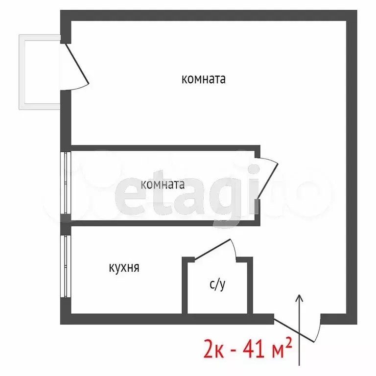 2-к. квартира, 41,3 м, 3/5 эт. - Фото 0