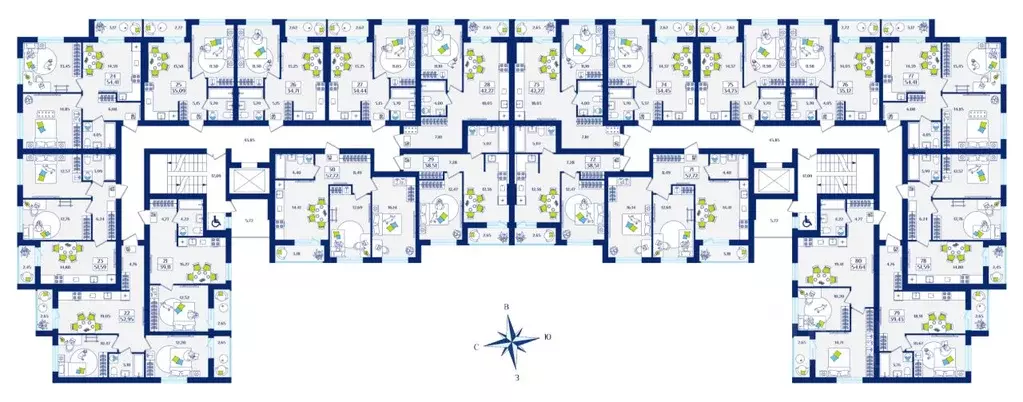 2-к кв. Калининградская область, Зеленоградск  (54.41 м) - Фото 1