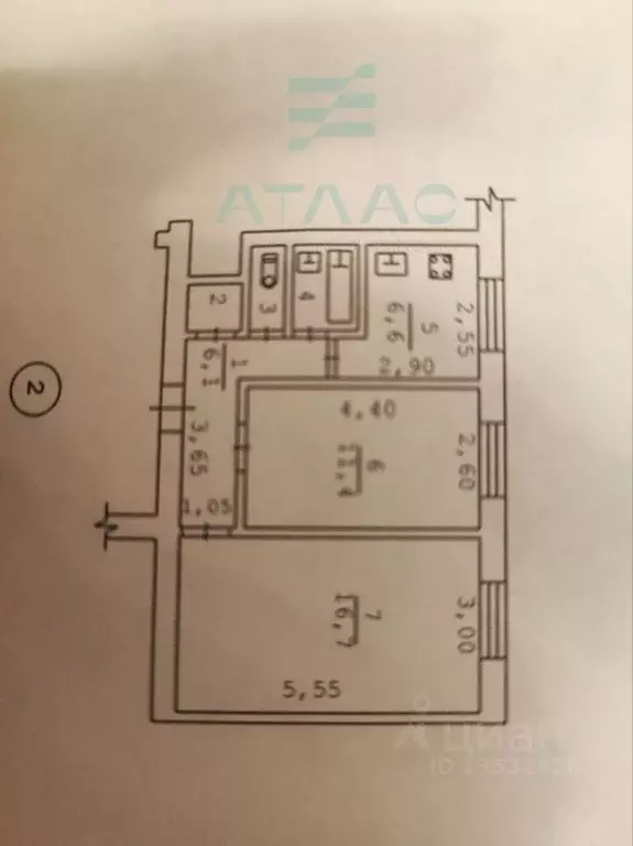 2-к кв. Крым, Симферополь ул. Аральская, 67 (45.0 м) - Фото 2