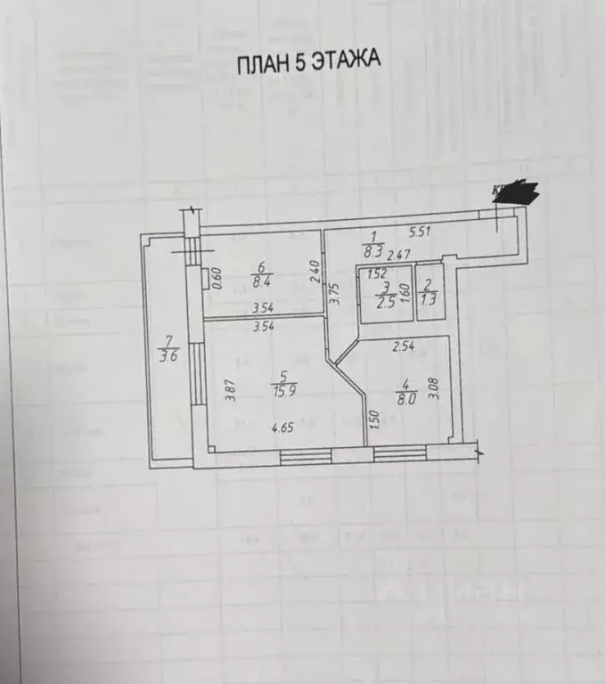 2-к кв. Татарстан, Набережные Челны ул. Виктора Полякова, 3 (44.0 м) - Фото 2