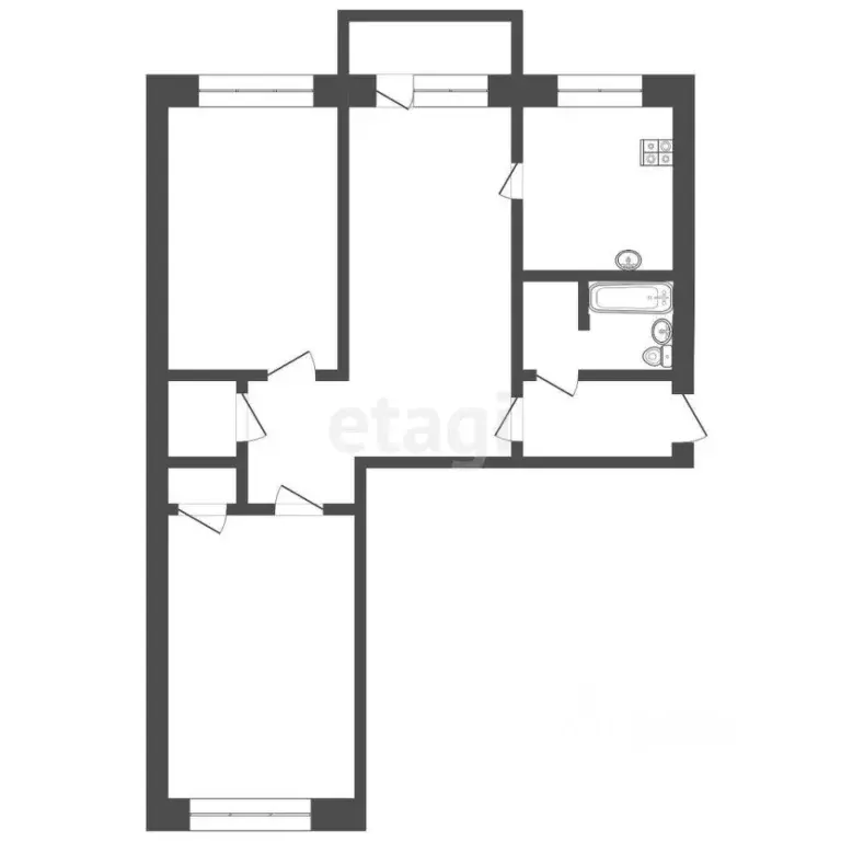3-к кв. Иркутская область, Ангарск 94-й кв-л, 101 (61.8 м) - Фото 1