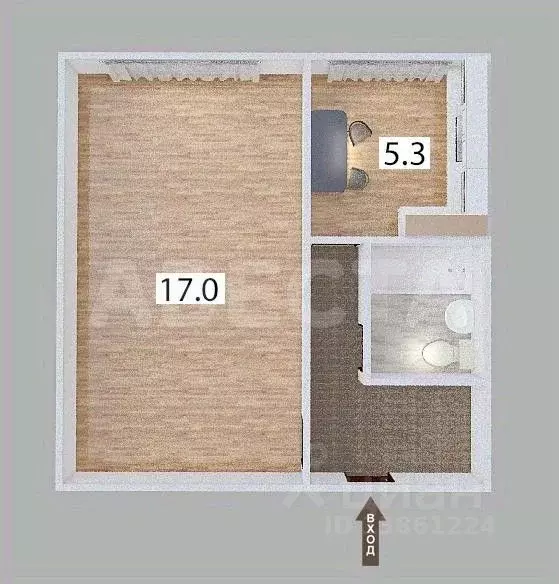 1-к кв. Омская область, Омск ул. 3-я Молодежная, 75 (29.7 м) - Фото 2