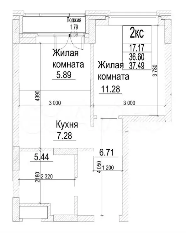 2-к. квартира, 37,5 м, 2/21 эт. - Фото 0