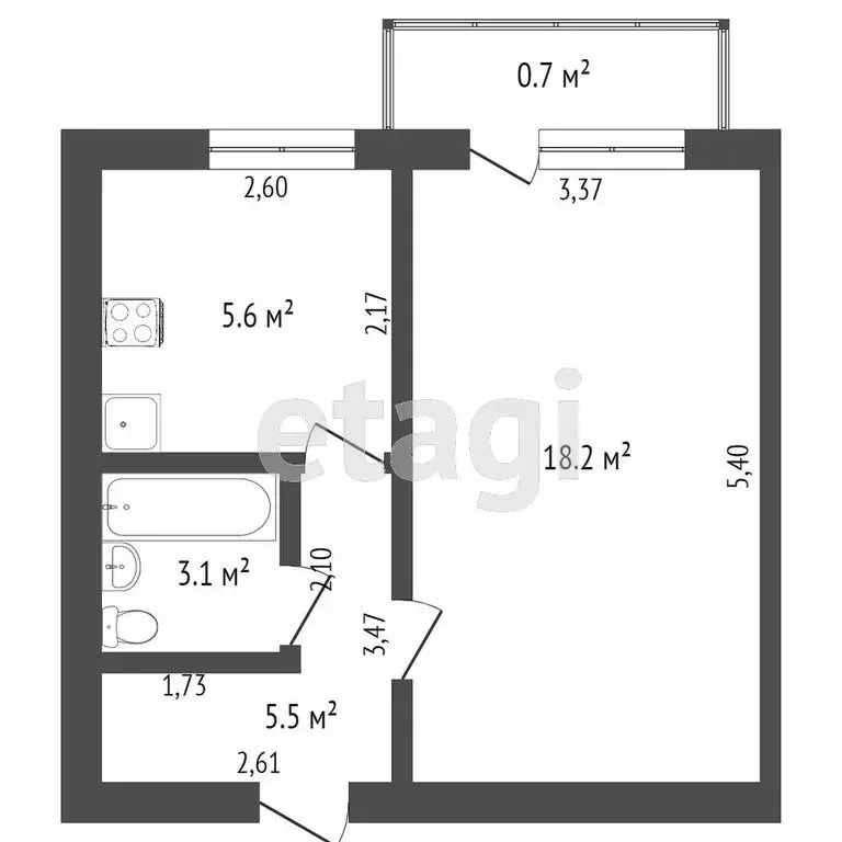 1-комнатная квартира: Тверь, посёлок Химинститута, 44 (32.4 м) - Фото 0