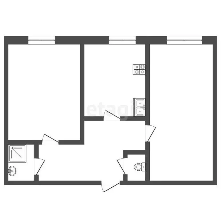 2-комнатная квартира: Камышлов, Советская улица, 27 (44.3 м) - Фото 1
