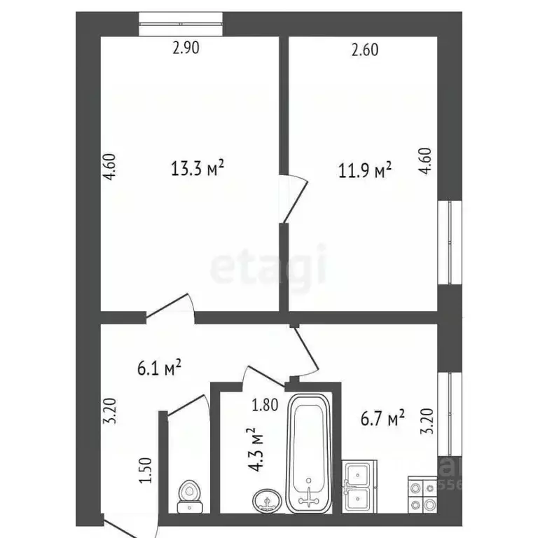 2-к кв. Белгородская область, Красногвардейский район, Никитовское ... - Фото 2