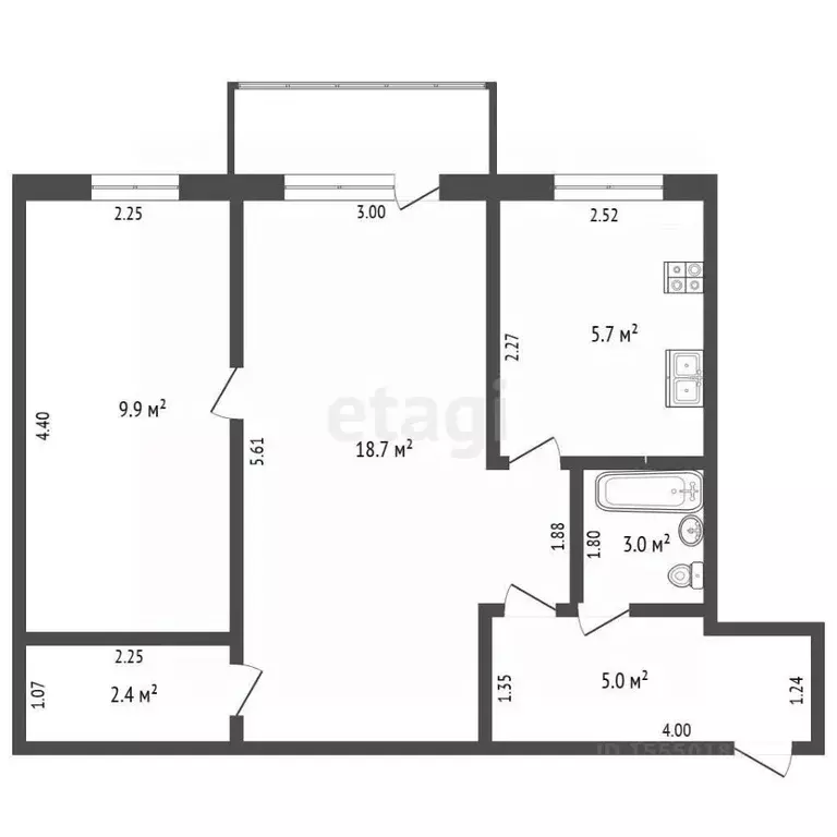 2-к кв. Самарская область, Самара Пролетарская ул., 175 (44.6 м) - Фото 2