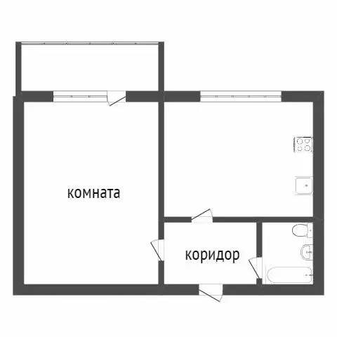 1к в -комнатной квартире (21.1 м) - Фото 0