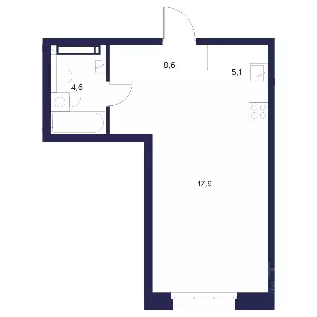 Студия Пензенская область, Пенза Велларт Сити жилой комплекс (36.2 м) - Фото 2