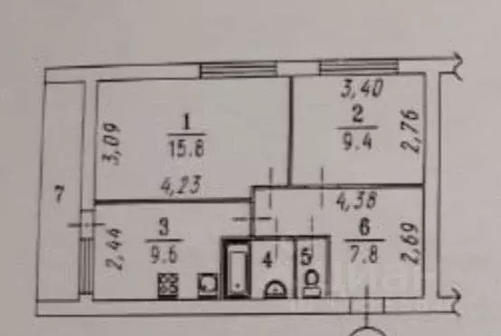 2-к кв. Омская область, Омский район, с. Пушкино ул. Ленина, 74 (46.5 ... - Фото 1