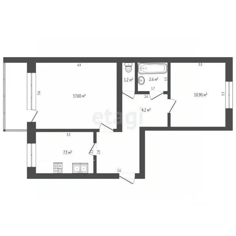 2-к кв. Тюменская область, Тюменский муниципальный округ, с. Каскара ... - Фото 2