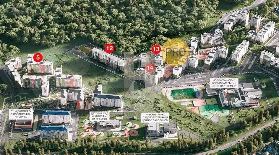 Квартира-студия, 26,7 м, 1/14 эт. - Фото 1