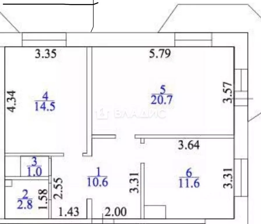 2-к кв. Бурятия, Улан-Удэ Ключевская ул., 60Б/4 (61.3 м) - Фото 2