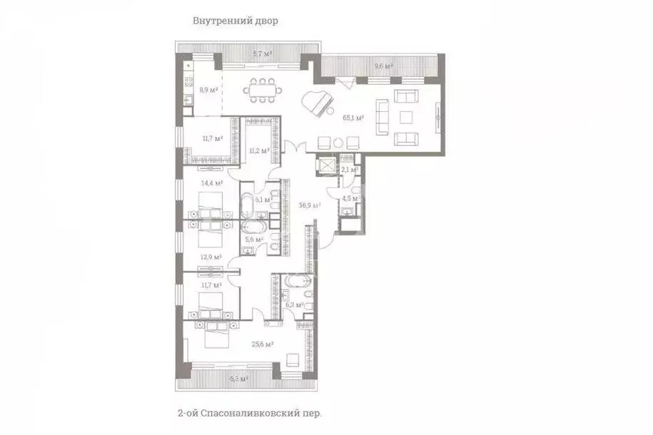 5-комнатная квартира: Москва, улица Большая Полянка, 44 (226 м) - Фото 1