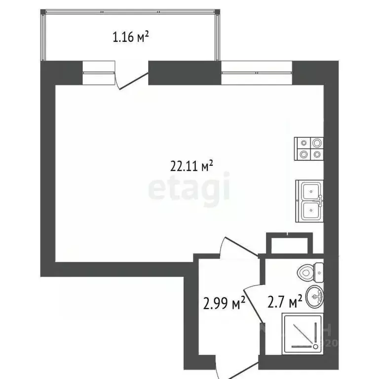 Студия Ярославская область, Ярославль Тутаевское ш., 109 (27.13 м) - Фото 2