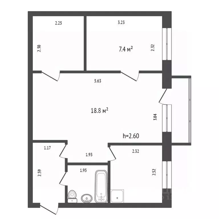 2-к кв. Красноярский край, Красноярск Транзитная ул., 60 (43.5 м) - Фото 2