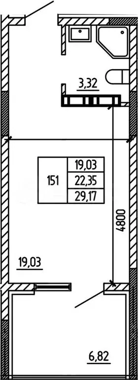 Квартира-студия, 29,2 м, 5/9 эт. - Фото 0