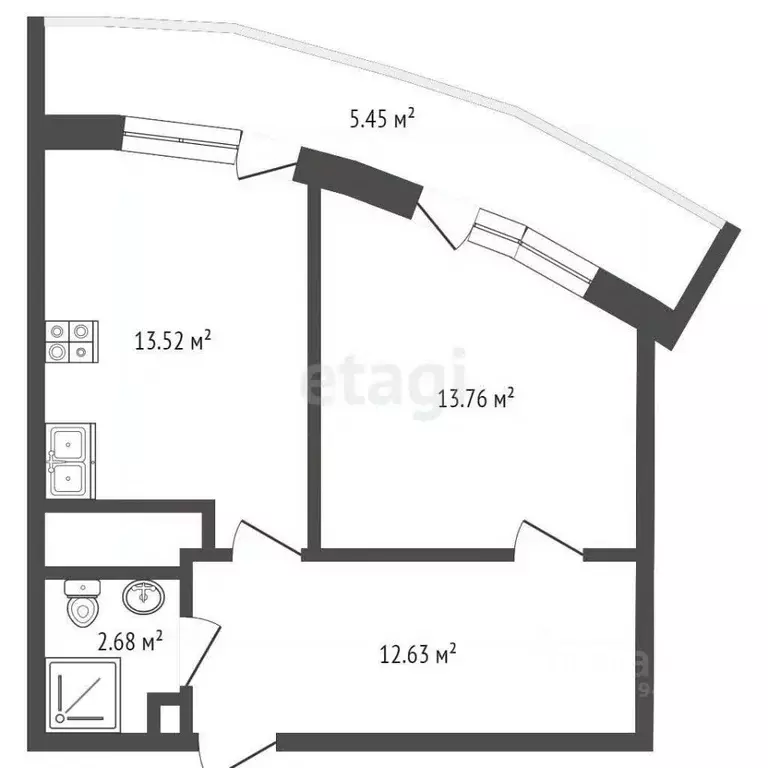 2-к кв. Крым, Ялта ул. Коммунаров, 20Б (48.04 м) - Фото 1