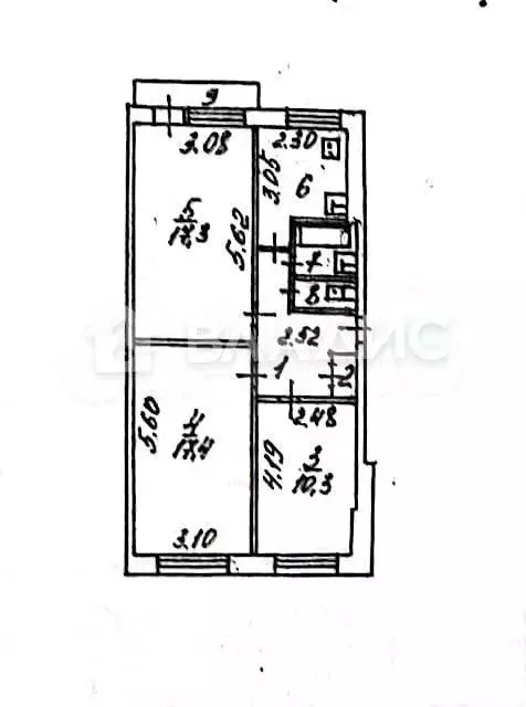 3-к. квартира, 61,6 м, 4/5 эт. - Фото 0