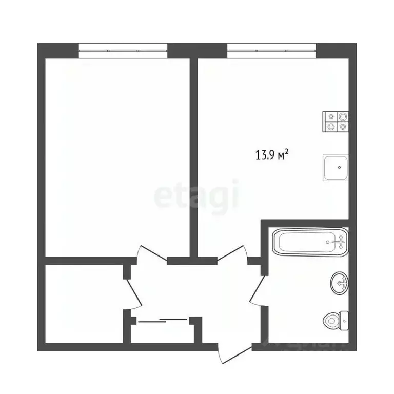 1-к кв. Тюменская область, Тюмень ул. Республики, 204к6 (41.1 м) - Фото 2