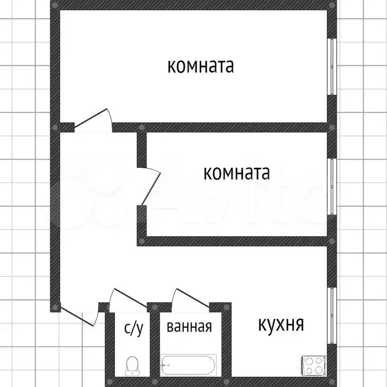 2-к. квартира, 49,8 м, 1/5 эт. - Фото 0