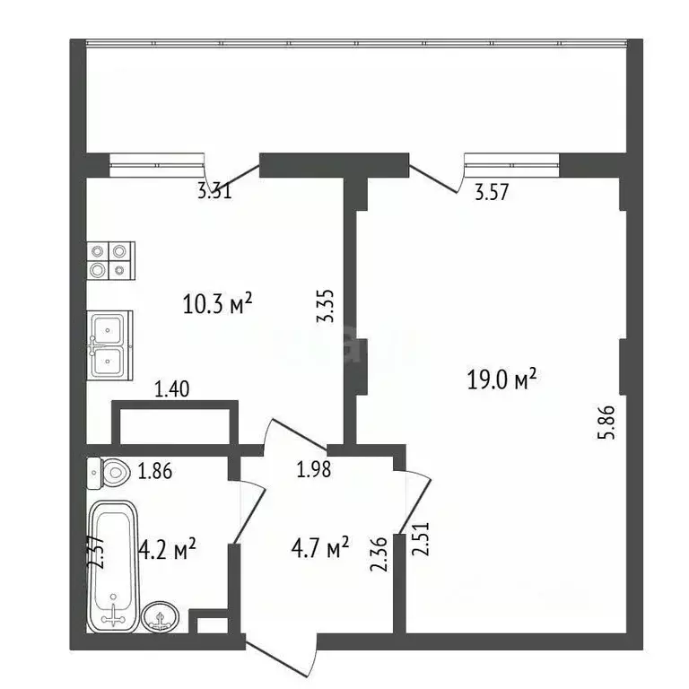 1-к кв. Крым, Феодосия ул. Грина, 43 (38.2 м) - Фото 1