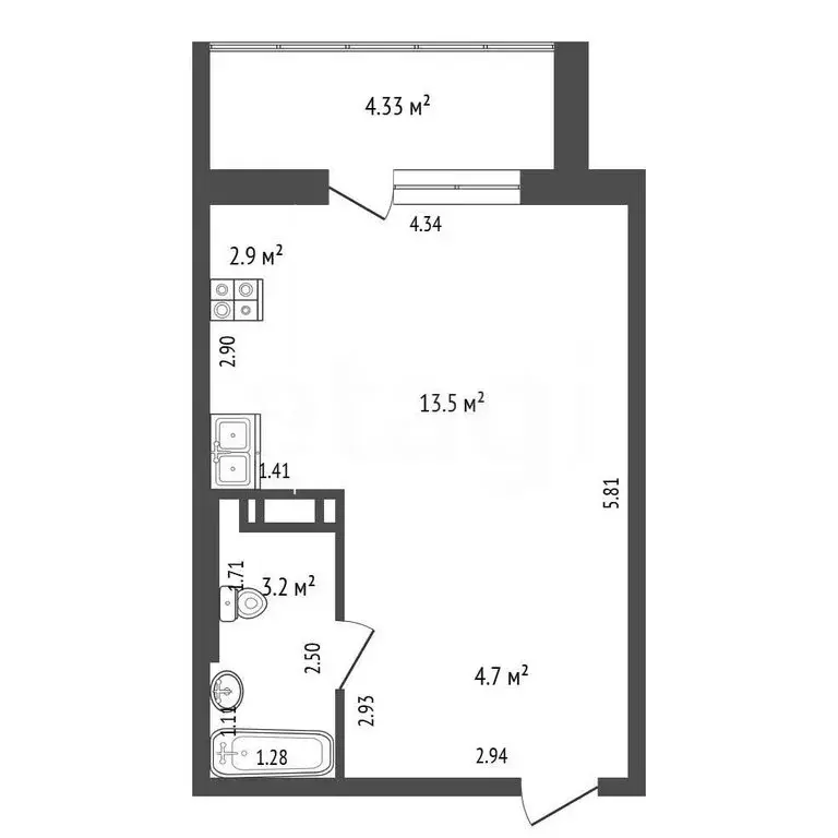 Квартира-студия: посёлок Западный, микрорайон Вишнёвая Горка, ... - Фото 1