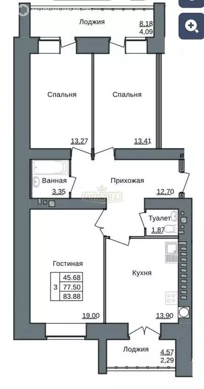 3-комнатная квартира: Йошкар-Ола, улица Ползунова, 23А (90.25 м) - Фото 1