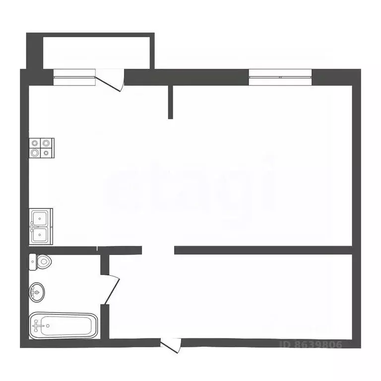 Студия Крым, Сакский район, с. Фрунзе ул. Мира (31.7 м) - Фото 1
