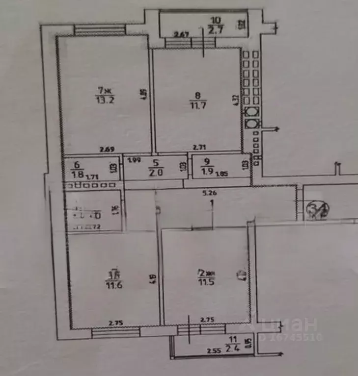 3-к кв. Калининградская область, Гурьевск бул. Рижский, 9 (77.0 м) - Фото 1