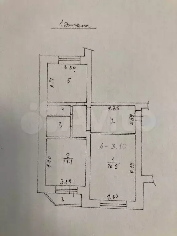 2-к. квартира, 82 м, 1/5 эт. - Фото 0