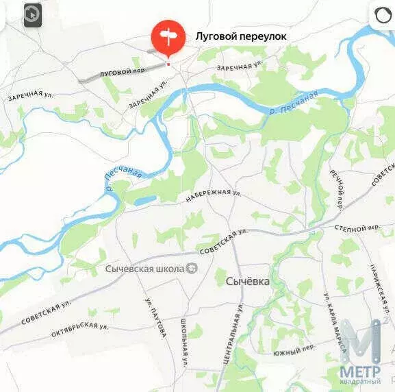 Участок в село Сычёвка, Луговой переулок (13.9 м) - Фото 1