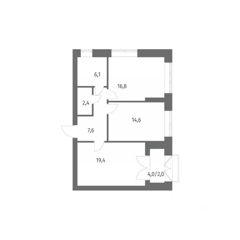 2-к кв. Санкт-Петербург ул. Академика Константинова, 1к1 (68.9 м) - Фото 0