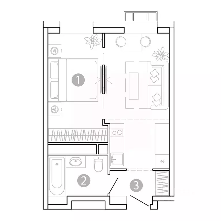 1-к кв. Забайкальский край, Чита 1-я Коллективная ул., 6 СТР (33.66 м) - Фото 1